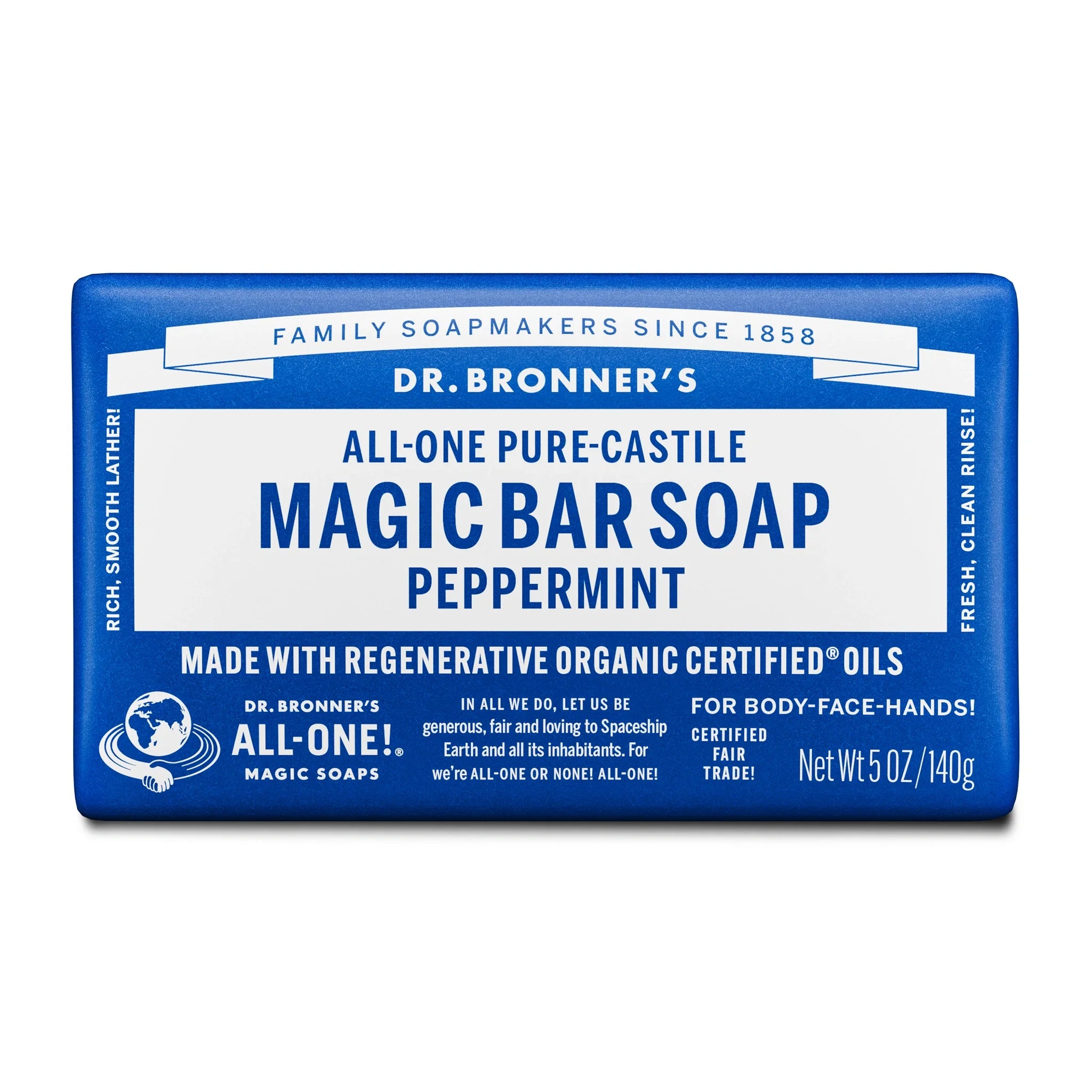 PURE-CASTILE BAR SOAP Peppermint [5 oz]